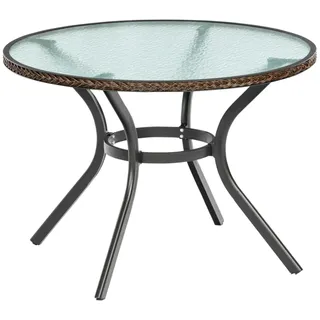 Merxx Ravenna Gartentisch Rund Ø 100 cm Graphit-Schoko