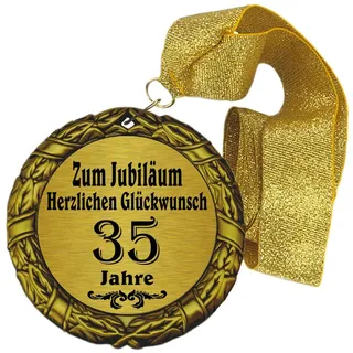 Larius Medaille Orden zum Jubiläum 35 Jahre Auszeichnung Ehrenorden zum Geburtstag Geschenk Jubilar Persönlichen Orden Wunschtext (mit Schachtel) - Einheitsgröße