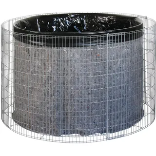 bellissa ‎‎– Gabionen-Wasserfass Bausatz mit 750 L Füllvolumen rund 130x130x80cm – Garten Zubehör DIY-Kit mit Gabionen, Teichfolie und Trenn-Vlies - Wetterfest & langlebig als Regentonne & Regenfass