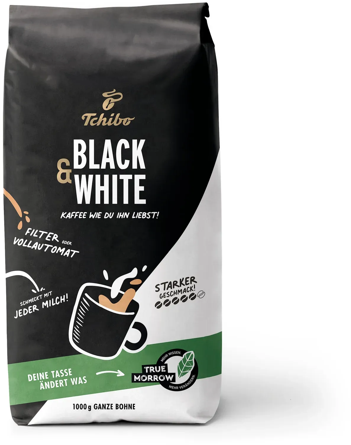 Tchibo - Black & White - 1 kg Ganze Bohne - Intensität: 5/6