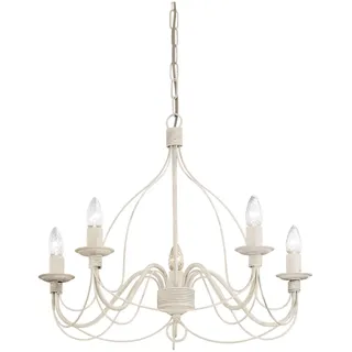 Ideal Lux Kronleuchter Corte SP5, 5-flammig, E14 - Antik weiß