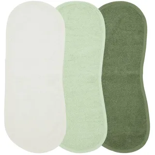 Meyco Spucktuch Frottee 3er Pack 52 x 20 cm - Offwhite, Soft Green & Forest Green