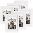 6er-Set Bilderrahmen mit robustem Acrylglas, 13 x 18 cm, weiß