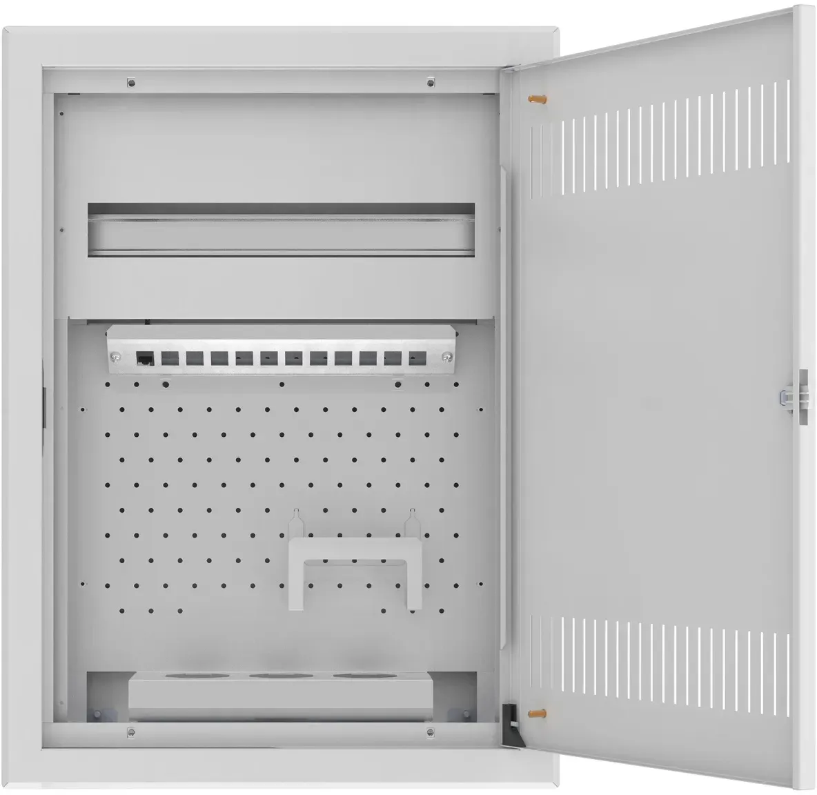 Multimediaverteiler Kommunikationsverteiler 18 Modulen 1 Reihe Unterputz Verteilerkasten Verteilerschrank 1x18 Sicherungskasten aus Metall mit Halterung weiß MM-3/18 Doktorvolt