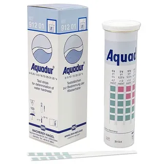 Aquadur Schnelltest-Stäbchen zur Bestimmung der Wasserhärte (0 bis 25° dH) - Dose mit 100 Stäbchen