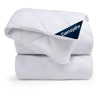 Blumtal Ganzjahresdecke, Weiß, Füllung: Polyester, Rechteckig, 200x220 cm, Oeko-Tex® Standard 100, Schlaftextilien, Bettdecken, 4 Jahreszeiten Bettdecken