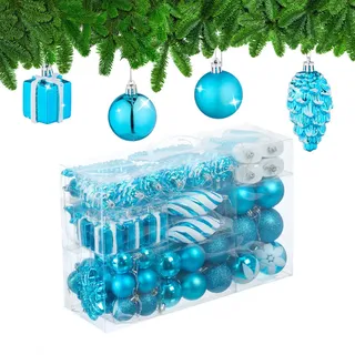 Relaxdays Christbaumschmuck, 72-tlg. Weihnachtskugeln-Set (72 -teilig)