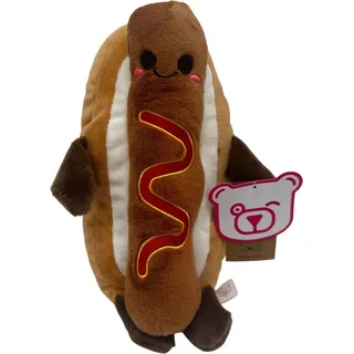 Kuscheltier Food Foodies Plüschtier XXL 20 cm Stofftier Anime Kawaii Plush Stofftier Cute Plushie Halloween Weihnachten Geschenke für Kinder Hot Dog