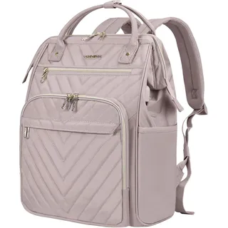 VANKEAN 17 Zoll Laptop Rucksack für damen Computer Arbeitstasche, große Kapazität wasserdichter Rucksack mit USB-Port/RFID Taschen, College Daypack Schultasche Business Travel Rucksack, Rosa