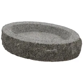 Rivanto Vogeltränke, Granit oval Größe L Vogelbad grau