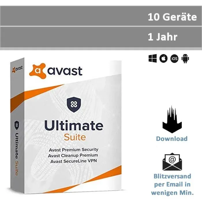Avast Ultimate Suite 2026, 10 Geräte - 1 Jahr, Download