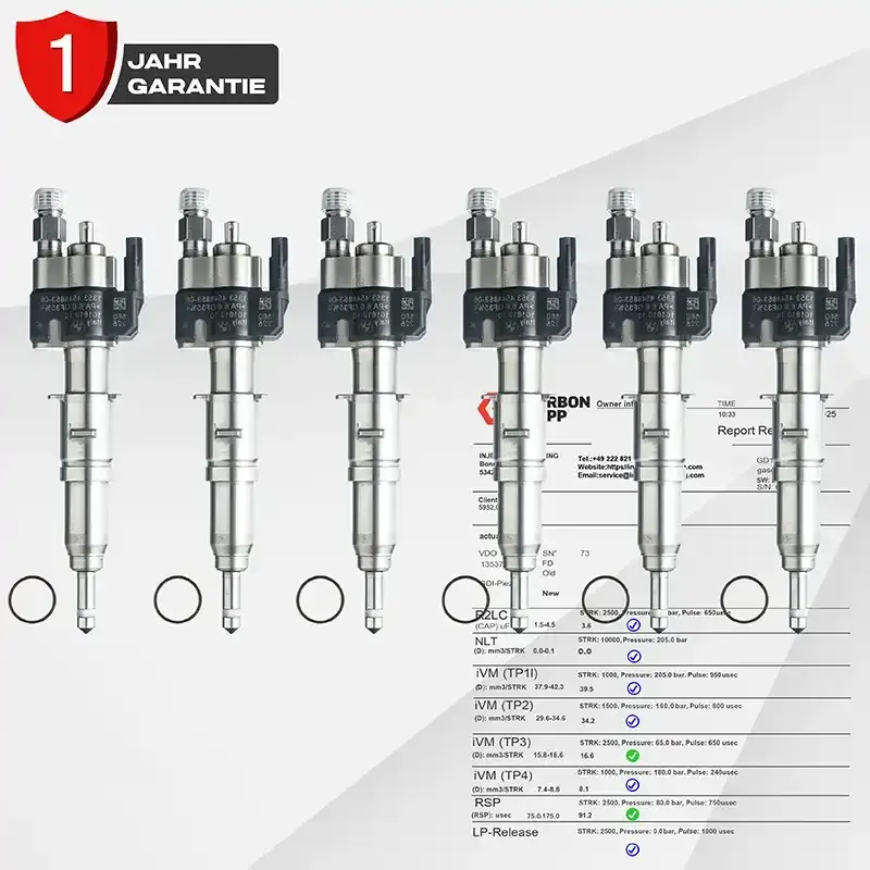 6X Einspritzventil BMW E81 88 E90 93 E60 E61 F10 F11 13537589048-08 / 13537565138