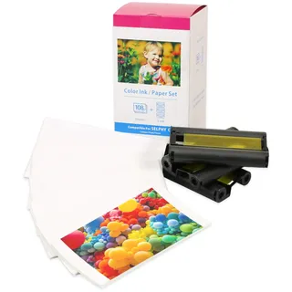 3 Farbkartuschen & Fotopapier (108 Blatt) kompatibel zu Canon KP-108IN für Selphy CP Fotodrucker Serie CP1000 CP1200 CP1300 CP780 CP790 CP800 CP810 CP910, Postkarten-Größe: 100 x 148mm