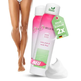 Belle Body Premium Enthaarungsschaum 300Ml 2 Dosen  Effektive Haarentfernung Ohn