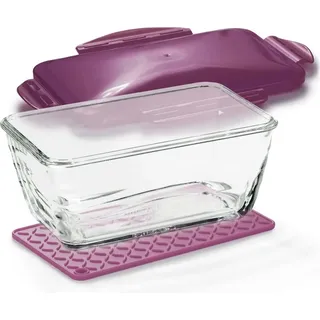 Nicer Dicer Chef S Glasschüssel | Set 3-tlg. : Aubergine - Orange