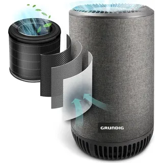 Grundig Luftreiniger Allergiker Air Purifier - Extra leise Hepa Filter mit Premium AKTIVKOHLEFILTER - 49m2