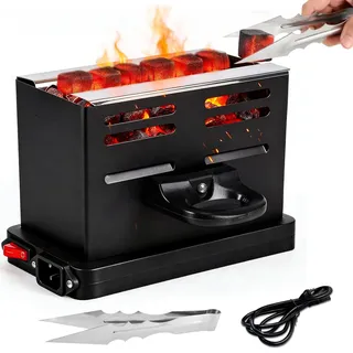 NICEWAT Kohleanzünder Elektrischer, 800W Holzkohle Elektrischer Kohlegrill Anzünder mit Zange, Kleiner Grillanzünder mit Kabel & Griff, Kohlegrill Zubehör für Outdoor Herd Grill