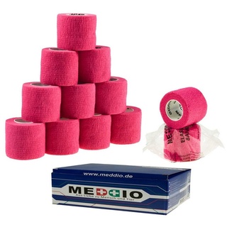 meDDio Pferdebandage 12 Haftbandagen Größe+Farbe wählbar, pink energy rosa 5 cm