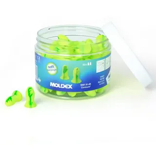 Moldex Contours® Ohrstöpsel – 740501, anatomisch geformt, höchste Schalldämmung (SNR 35 dB), ideal zum Schlafen, 100% PVC-frei, Reisen und Arbeiten, 50 Paar