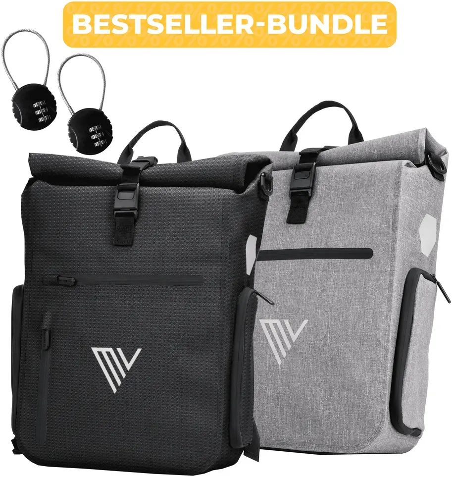 2x EVO Fahrradtaschen + 2x Schlösser - Bundle,EVO Bundles