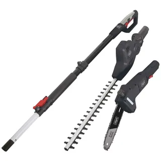 SCHEPPACH Elektro Teleskop Hochentaster und Heckenschere TPX710 | 230V 710W | ausziehbar bis zu 4,5m Arbeitshöhe | Schnellwechselsystem | Mini Kettensäge | ProCut-Schwert | inkl. Gurt