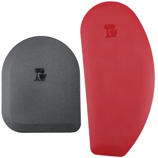 KitchenAid 2-Teiliges Teigschaber Set, Teigschneider Set für Schüsseln, Töpfe und Pfannen, Hitzebeständige Teigspachtel Silikon, Ergonomisches nahtloses Design, Silikon, Rot / Schwarz
