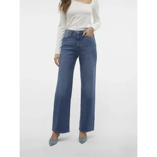 Vero Moda Tessa Wide Straight Fit Ra380 Ga Hochtaillierte Jeans Medium Blue Denim 28 30