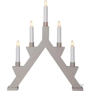 EGLO Lichterbogen Weihnachten 5-flammig, Fensterleuchter aus Holz in Beige, Kerzenleuchter skandinavisch mit Kabel, Weihnachtsbeleuchtung Fenster warmweiß, E10 Fassung, 41 cm
