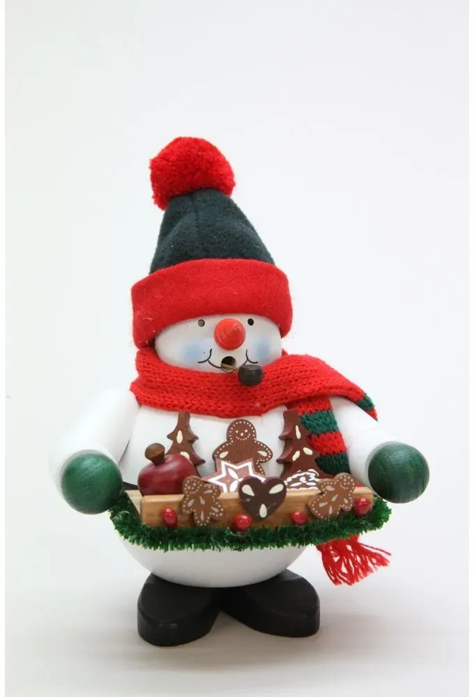 Christian Ulbricht Räuchermännchen Schneemann mit Lebkuchen 17,5 cm
