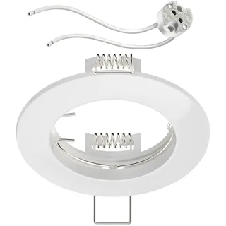 ledscom.de Deckeneinbaurahmen Circ Aluminium Einbaurahmen weiß (LED/Halogen/MR16/50mm) inkl. GU5.3 Fassung