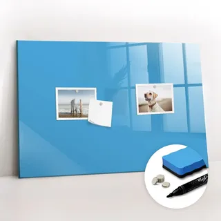 Tulup Magnettafel, Blau, Glas, 60x0.4x40 cm, Dekoration, Magnettafeln & Pinnwände