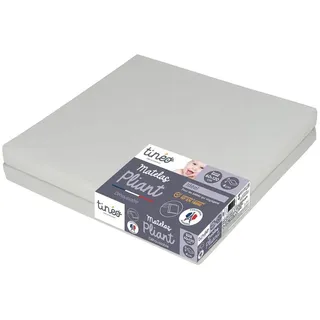 Tinéo – Klappmatratze 2 Teile für Regenschirmbett – Faltbare Matratze für unterwegs – 60x120x4cm Grau