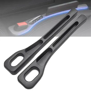 2 Stück Vehicle-Mounted Gap Leak-Proof Filling Strip, Auto Lückenfüller Organizer, multifunktionale Autositz Veranstalter, Seite Sitz organisieren, Autositz Konsole Seitentaschen (Schwarz)
