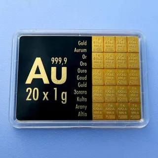 Goldtafel 20 x 1g "Au International" (Motivbox)
