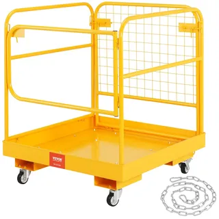 Vevor Arbeitsbühne 92x92cm Arbeitskorb aus Q235B Sicherheitskorb Max. Ladekapazität bis 544kg Staplerbühne für 1-2 Personen Gabelstapler Faltbar Arbeitsplattform für sichere Arbeit in der Höhe