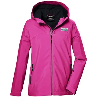 KILLTEC Mädchen Funktionsjacke ist wasserdicht/Regenjacke mit Kapuze KOS 146 GRLS JCKT, neon pink, 140, 43218-000