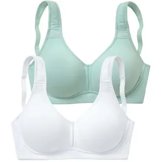 PETITE FLEUR T-Shirt-BH Damen mint+weiß Gr.80D