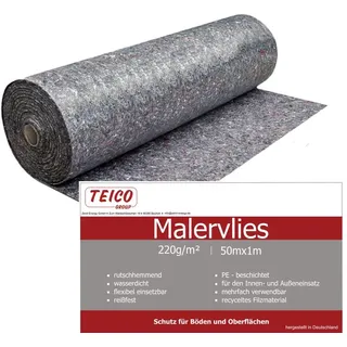 TEICO Malervlies, Malerabdeckvlies, 50m Rolle, 100cm x 50 m, 220g/m2