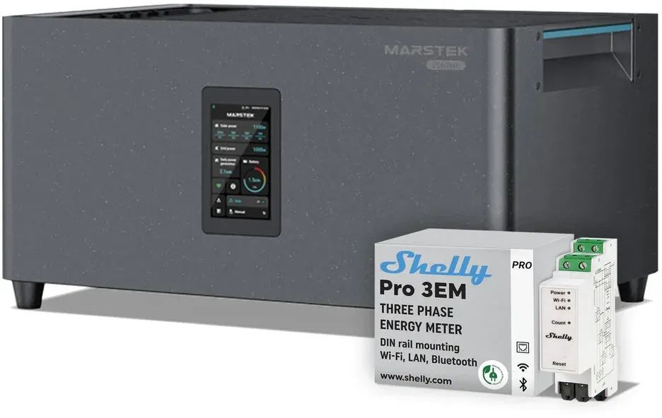 MARSTEK - 2,56 kWh Speicher für Balkonkraftwerke mit bis zu 10 Jahren Garantie, All-in-One mit 2400 W PV-Eingang, 4 MPPT, Plug & Play | Set
