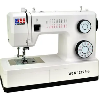 W6 Nähmaschine N 1235 Pro mit 24 Programmen | Freiarm | automatischer Einfädler | obenliegende Spule | Umlaufgreifer | Knopflochautomatik | Jeans nähen | 100 Watt Servo Motor