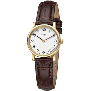 REGENT REGENT, Damen, Armbanduhr, analog, Lederarmband, braun URF1560 Analoguhr