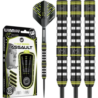 WINMAU Michael Van Gerwen MvG Assault 23 Gramm Profi Wolfram Softtip Dartpfeile Set mit Flights und Schäfte