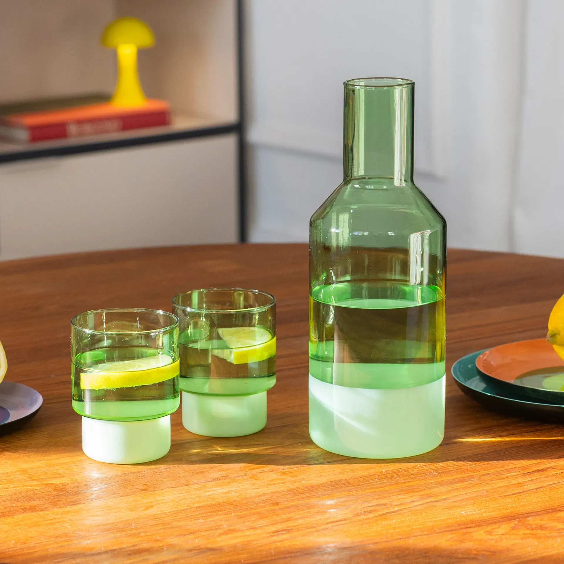 REMEMBER Gläser "Jill" green, Borosilikatglas, H 9 cm, Ø 7 cm, 220 ml, hitzebeständiges 2er-Set