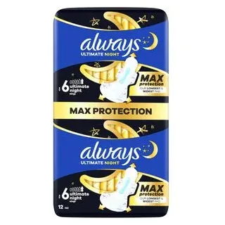 Always Ultimate-Binden Night Max, Protection 6, mit Flügeln,