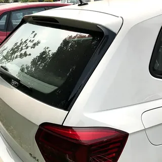 AUTO-STYLE Satz Dachkanten-/Heckscheibenspoiler kompatibel mit Volkswagen Polo (AW1) 2017- (ABS Glänzend Schwarz)