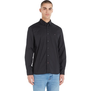 Tommy Hilfiger CORE FLEX POPLIN RF SHIRT Freizeithemden Herren, Schwarz (Black), XXL