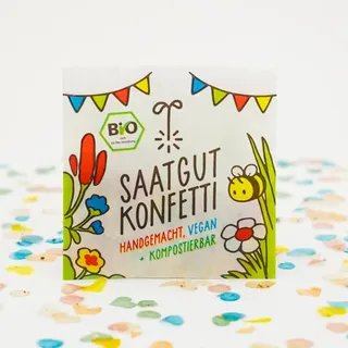 Original Saatgutkonfetti Bio - 23 heimische Wildblumenarten - ohne Eingraben - 100% biologisch abbaubar (ca. 350 Stück)