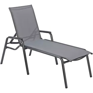 Kettler Gartenliege Cirrus Stapelliege Anthrazit/Anthrazit-Grau