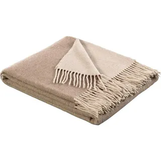 »Plaid Soft Impression im Doubleface-Look«, Wolle-Kaschmir-Mix beige