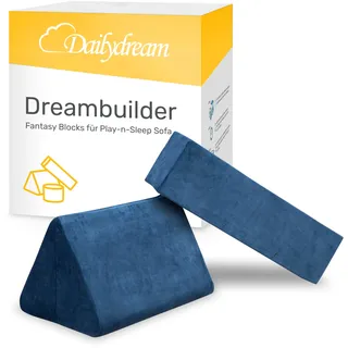 Dailydream Fantasy Blöcke für Dreambuilder Spielsofa für Kinder, Set Dreieck Quader, Blau